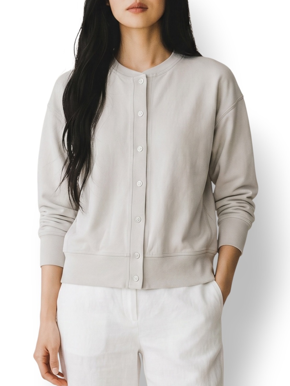 4/$20 Lightweight Gray Button Front Cardigan Sweatshirt XS
